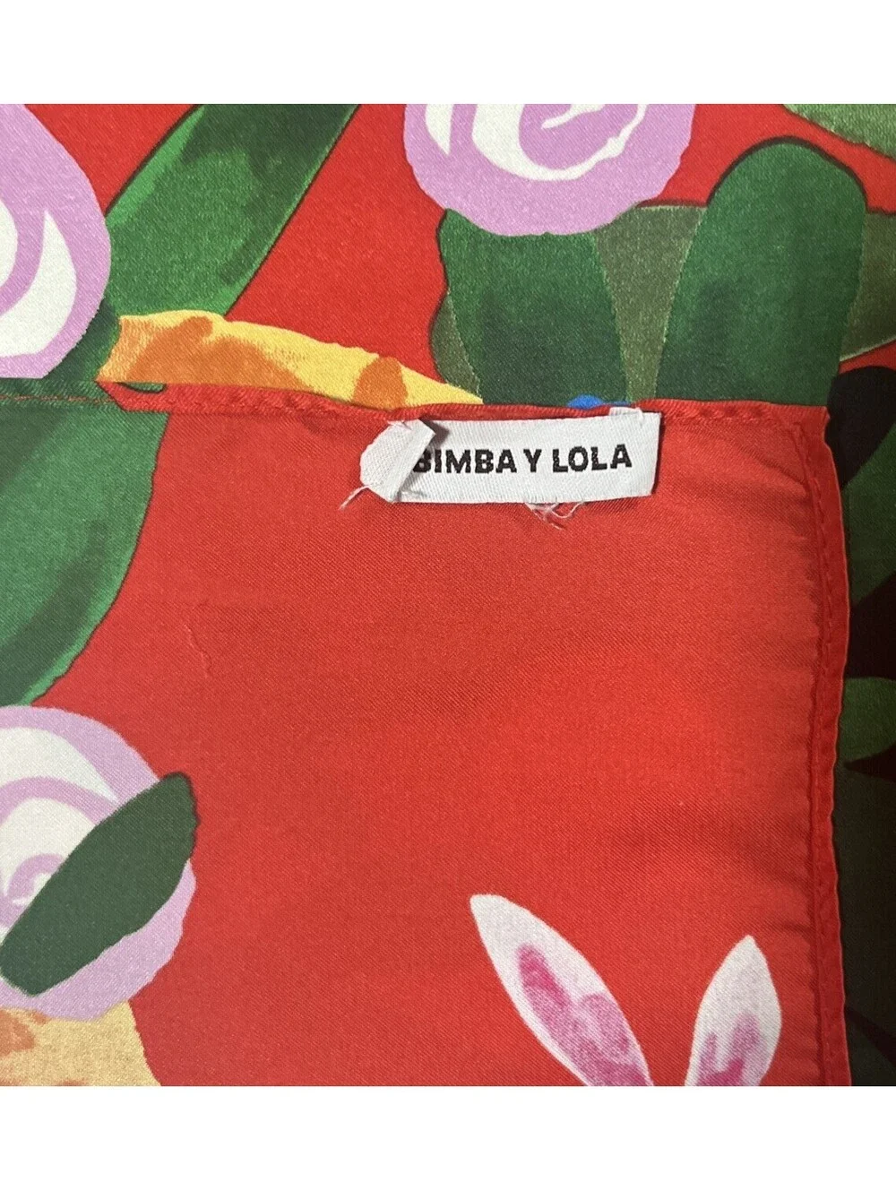 Bimba Y Lola Large Square Scarf 46” Women Floral Fashion Art Multicolor